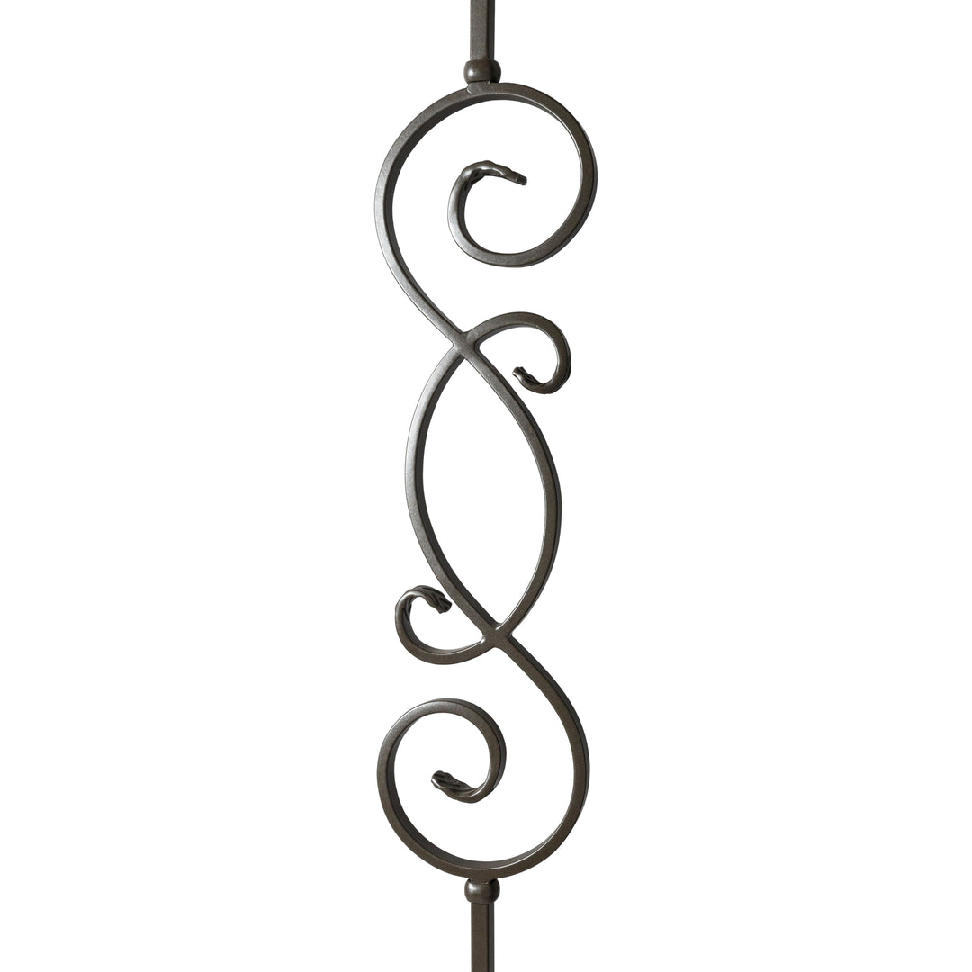 T57 | Iron Baluster | "S" Scroll V2 | 1/2" x 44"