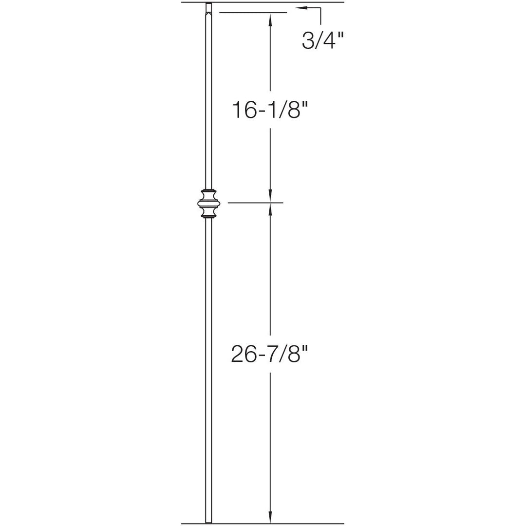 T60 | Iron Baluster | Single Knuckle | Square | 1/2" x 44"