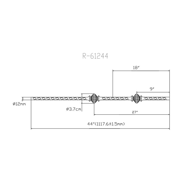 R61244 | Double Victorian Iron Baluster | 2773 | 1/2"